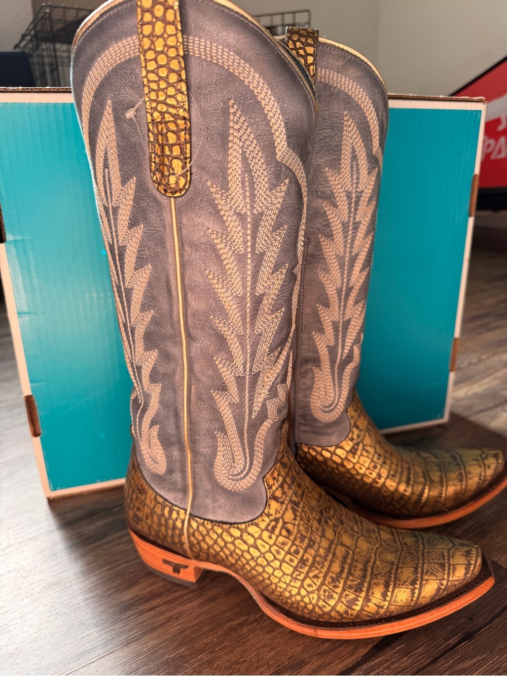 Lane Women's Skylight Gilded Denim Tall Western Boots - Snip Toe